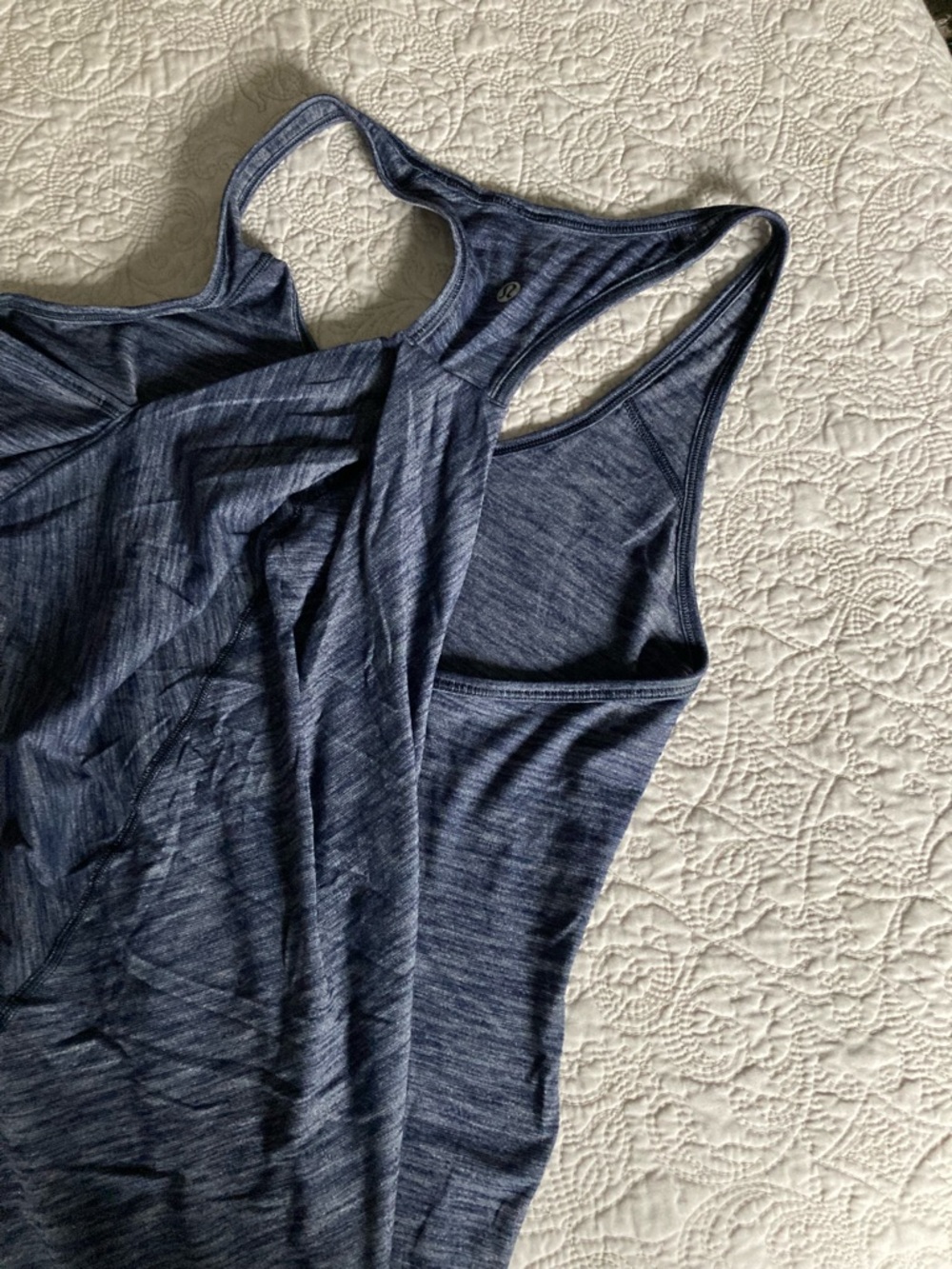Women’s Blue Racerback Tank Top - Picture 2 of 2